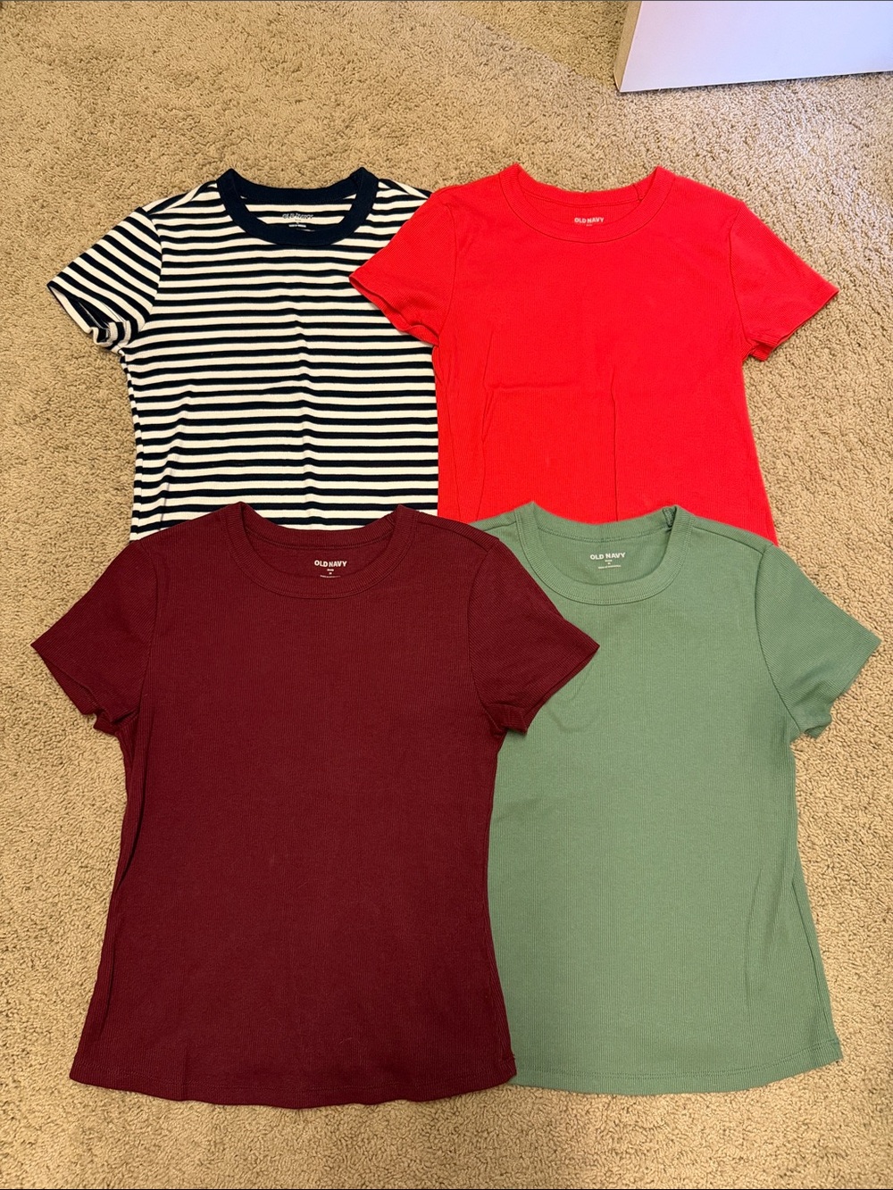 Old Navy Snug Cropped Ribbed T-Shirt 4-Pack